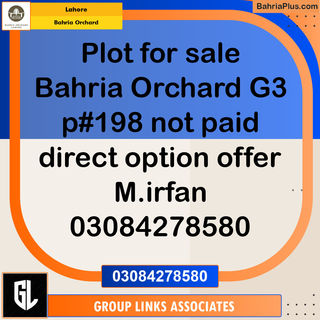 Residential Plot for Sale in Phase 4 - G3 Block -  Bahria Orchard, Lahore - (BP-143418)