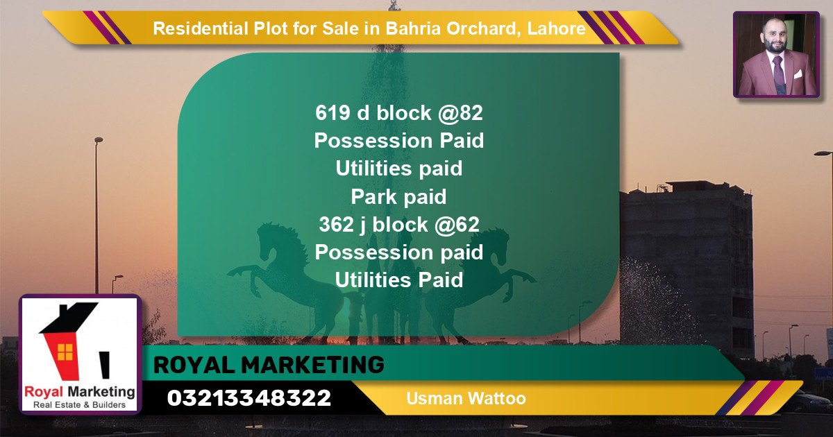 Residential Plot for Sale in Phase 2 - D Block -  Bahria Orchard, Lahore - (BP-143439)