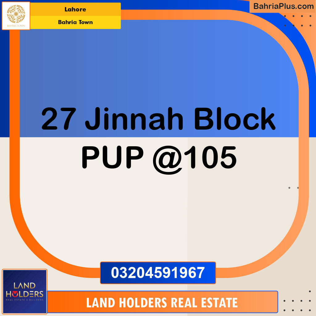 Residential Plot for Sale in Sector E - Jinnah Block -  Bahria Town, Lahore - (BP-143458)
