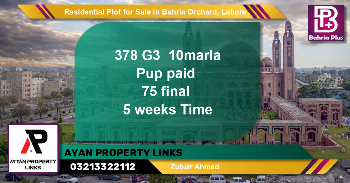 Residential Plot for Sale in Phase 4 - G3 Block -  Bahria Orchard, Lahore - (BP-143467)