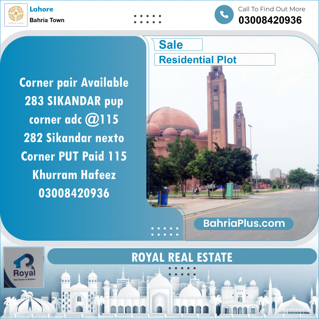 Residential Plot for Sale in Bahria Town, Lahore - (BP-143473)