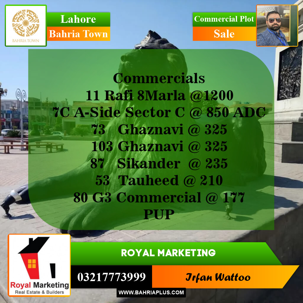 Commercial Plot for Sale in Bahria Town, Lahore - (BP-143477)