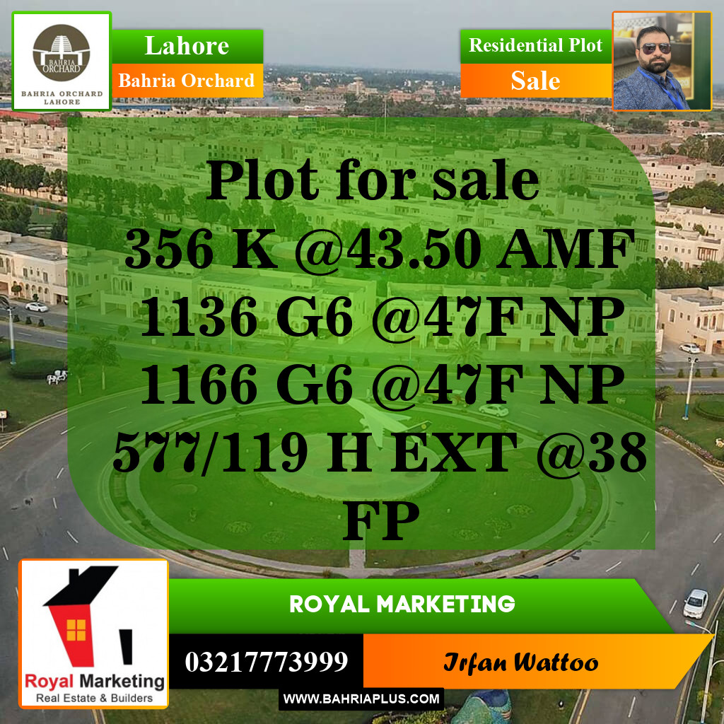 Residential Plot for Sale in Bahria Orchard, Lahore - (BP-143480)