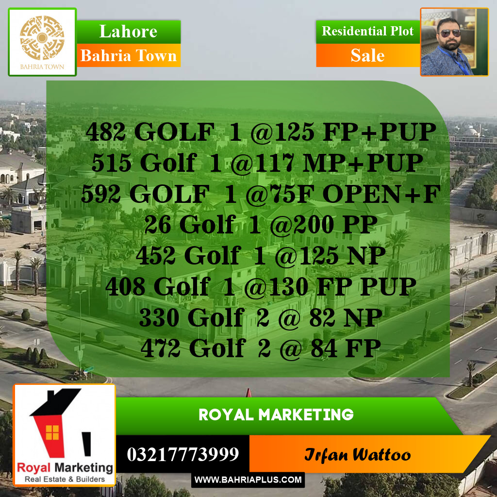 Residential Plot for Sale in Bahria Town, Lahore - (BP-143481)