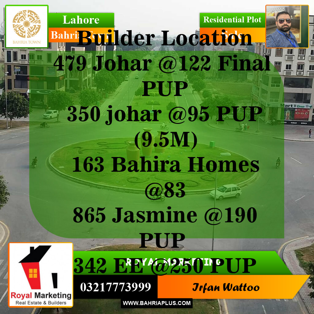Residential Plot for Sale in Bahria Town, Lahore - (BP-143509)
