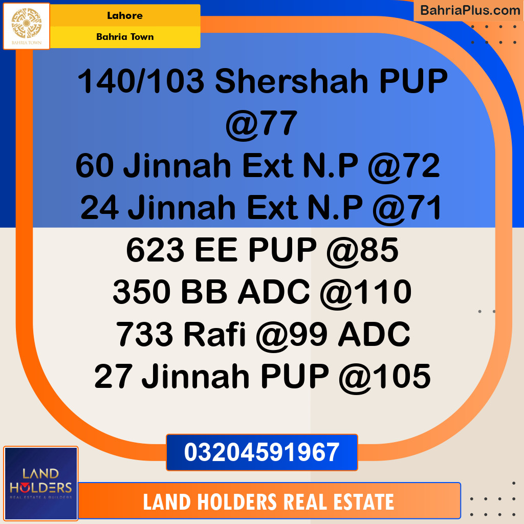 Residential Plot for Sale in Bahria Town, Lahore - (BP-143552)