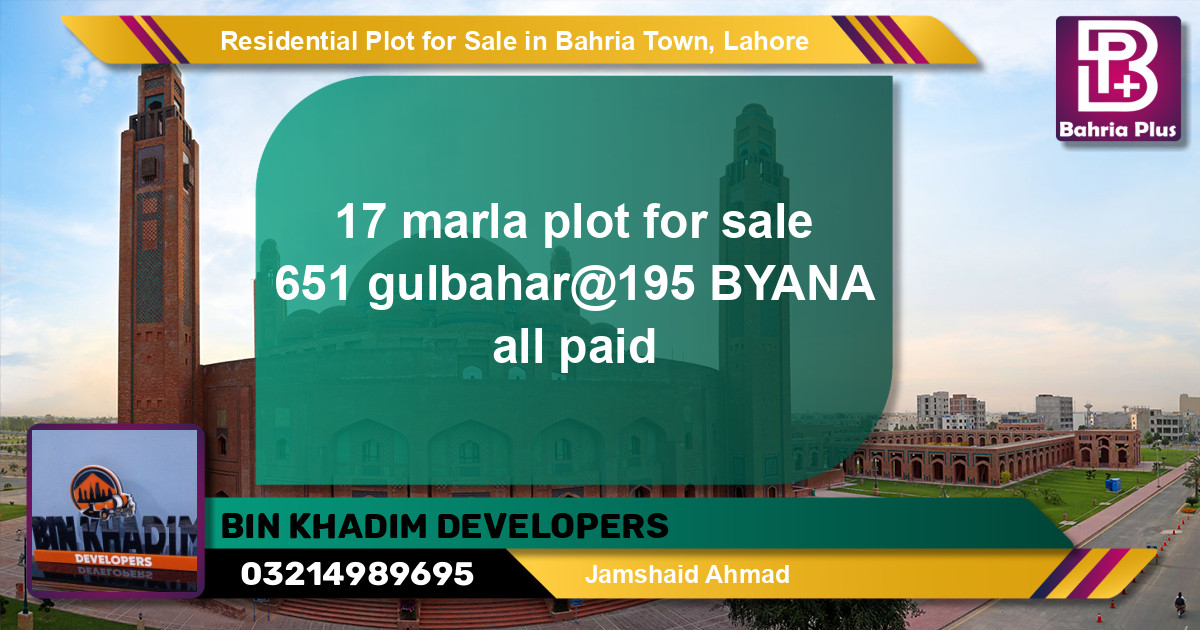 Residential Plot for Sale in Bahria Town, Lahore - (BP-143592)