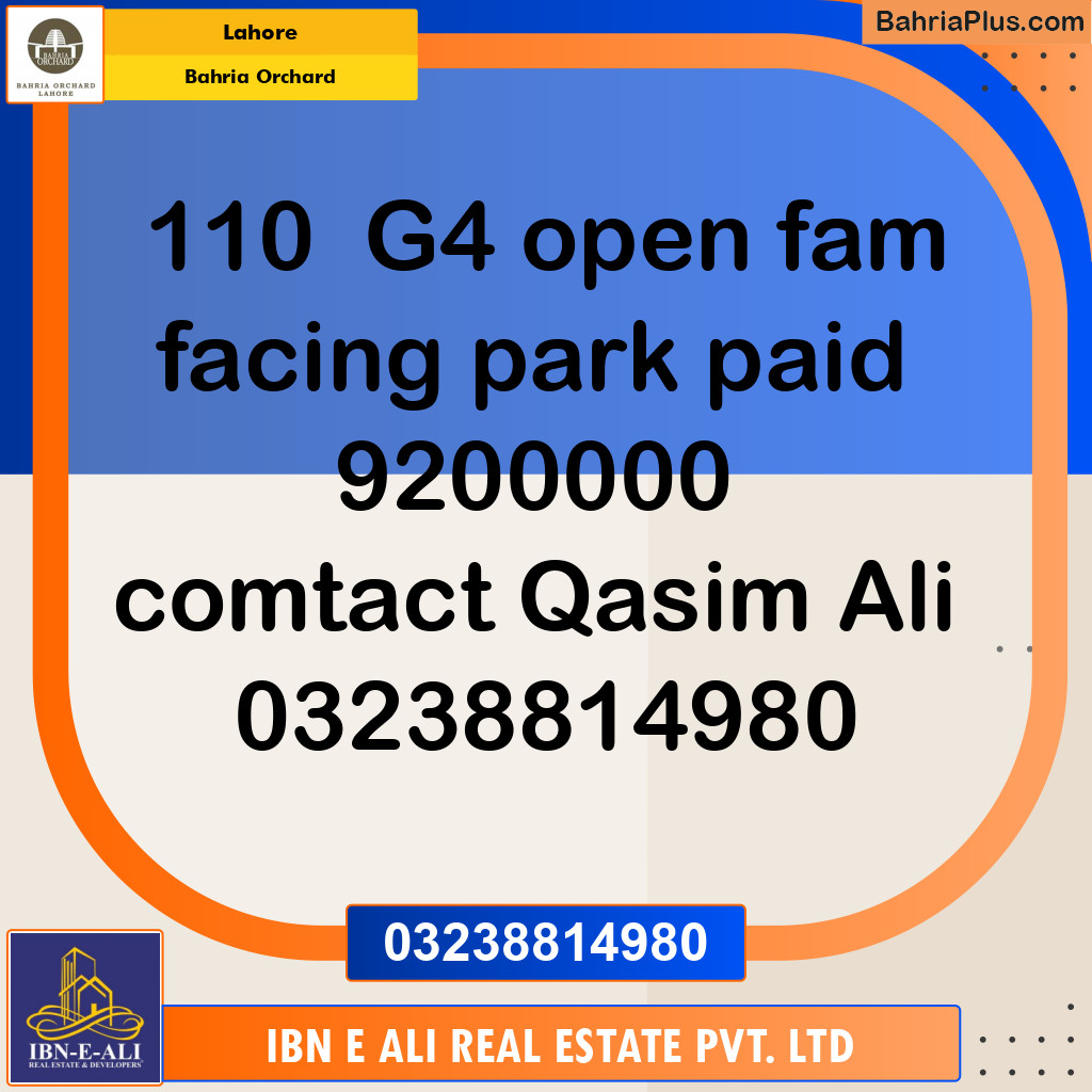 Residential Plot for Sale in Phase 4 - G4 Block -  Bahria Orchard, Lahore - (BP-143598)