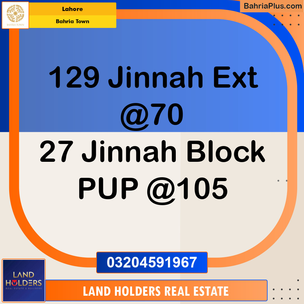 Residential Plot for Sale in Bahria Town, Lahore - (BP-143602)