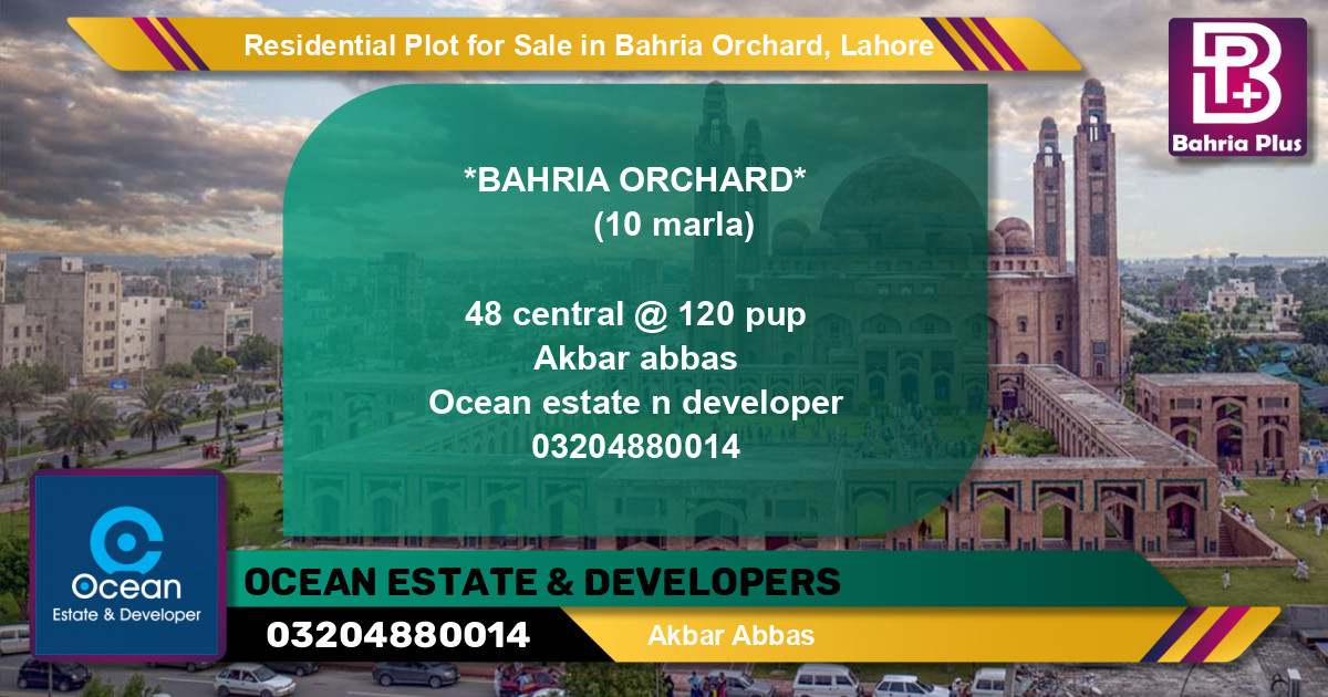 Residential Plot for Sale in Bahria Orchard, Lahore - (BP-143617)