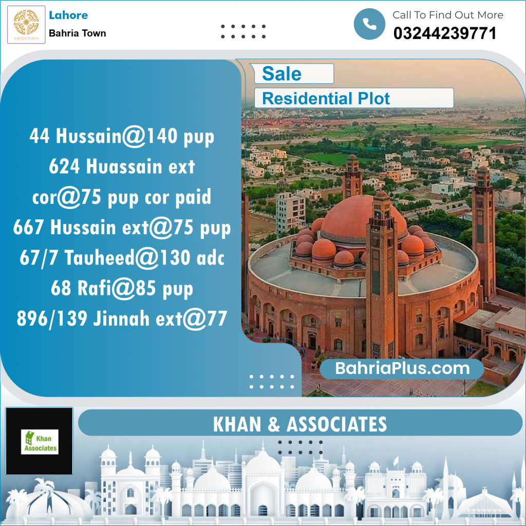 Residential Plot for Sale in Bahria Town, Lahore - (BP-143663)