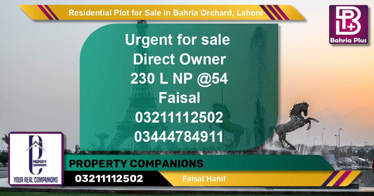 Residential Plot for Sale in Phase 2 - L Block -  Bahria Orchard, Lahore - (BP-143665)