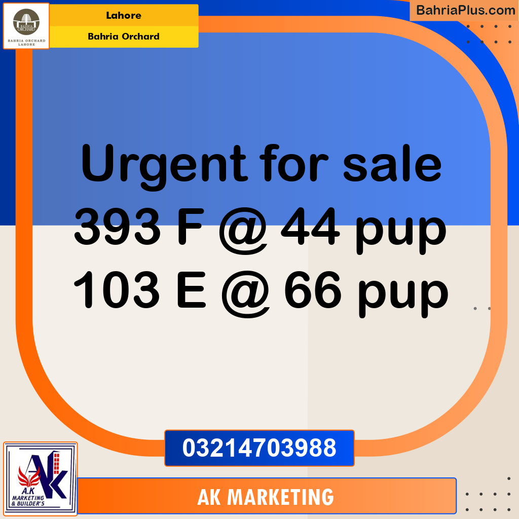 Residential Plot for Sale in Bahria Orchard, Lahore - (BP-143671)