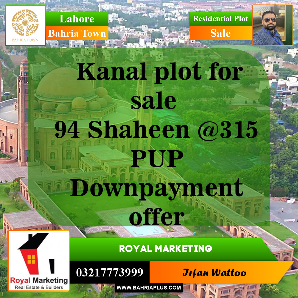 Residential Plot for Sale in Bahria Town, Lahore - (BP-143686)