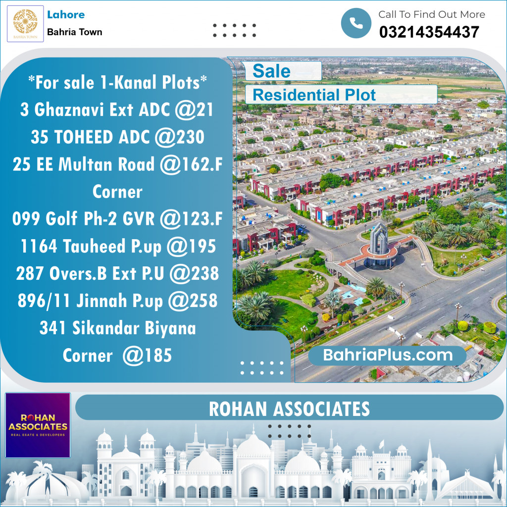 Residential Plot for Sale in Sector F - Ghaznavi Ext. Block -  Bahria Town, Lahore - (BP-143688)