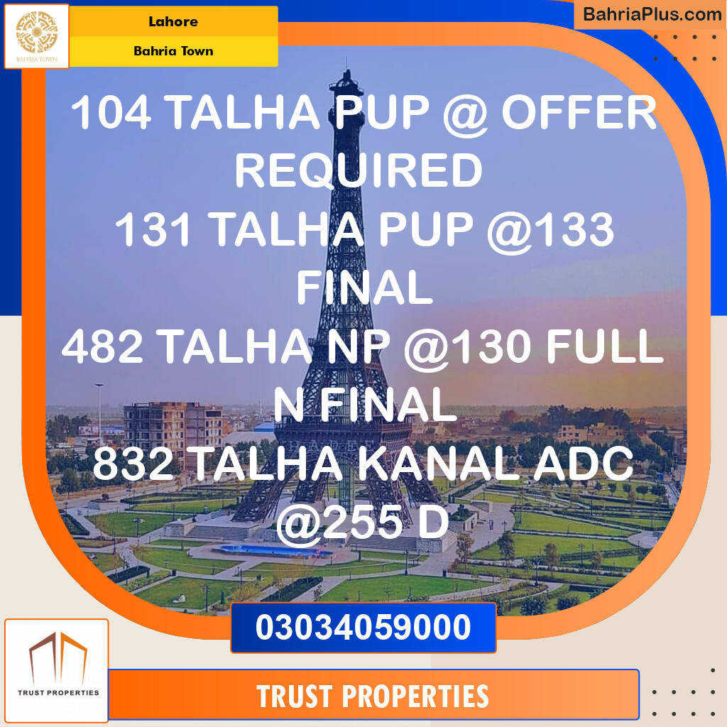 Residential Plot for Sale in Bahria Town, Lahore - (BP-143749)