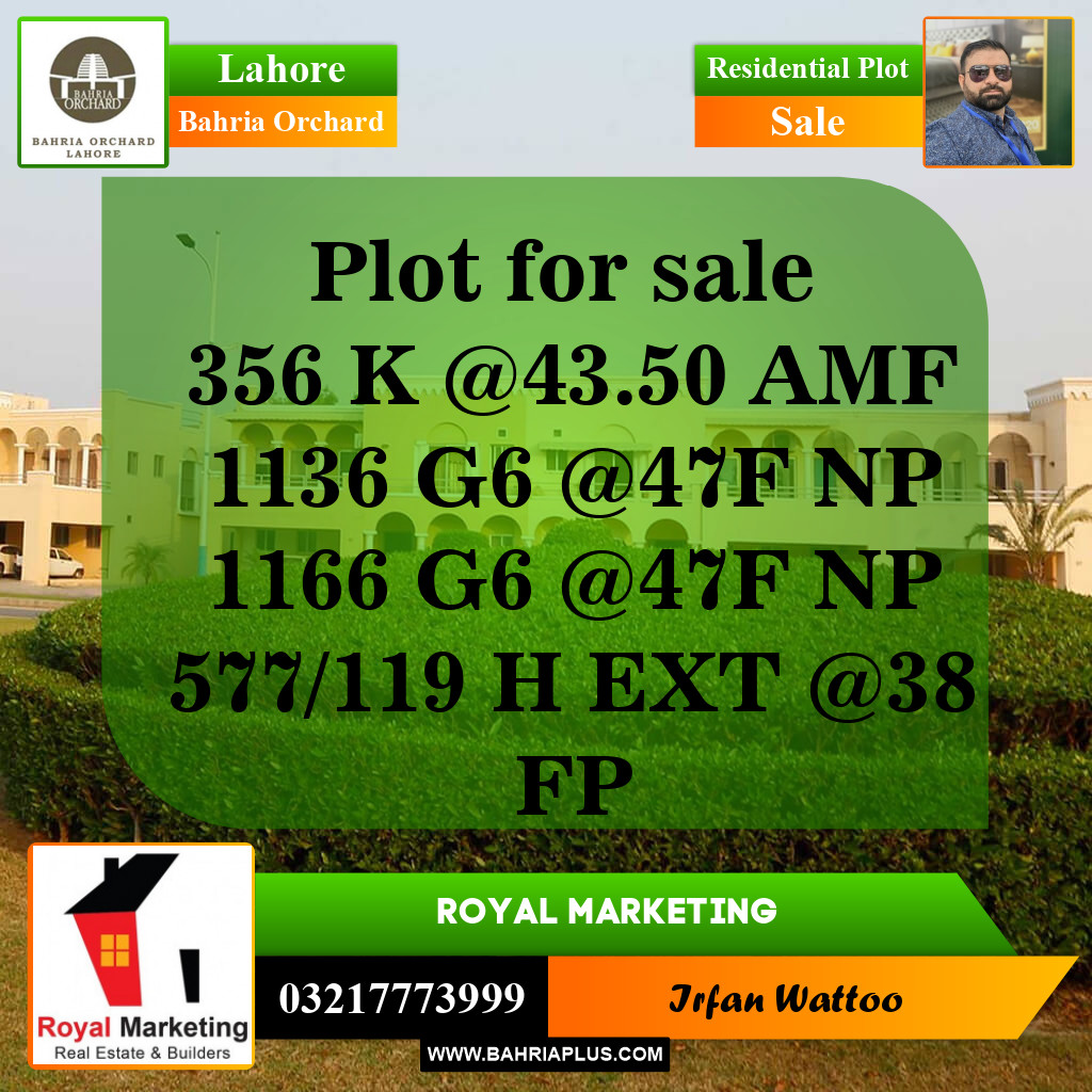 Residential Plot for Sale in Bahria Orchard, Lahore - (BP-143782)