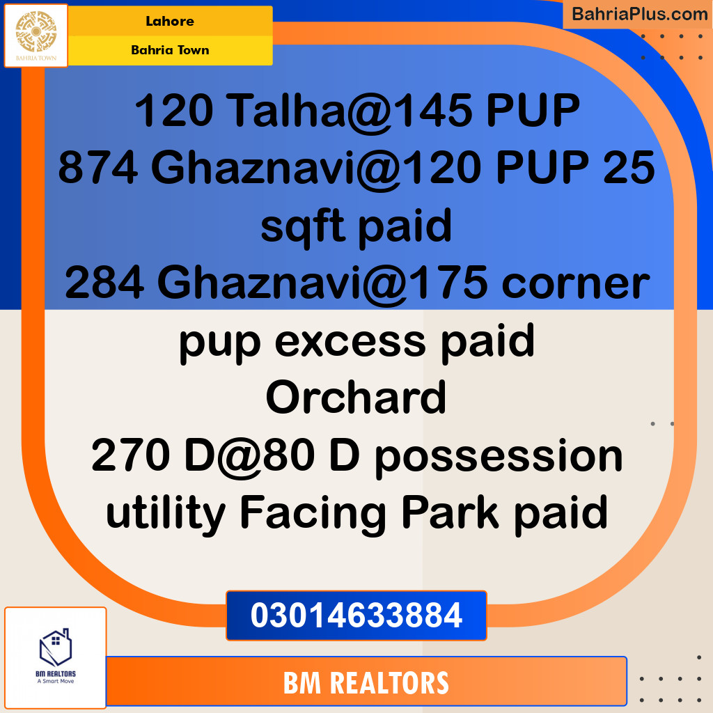 Residential Plot for Sale in Bahria Town, Lahore - (BP-143799)