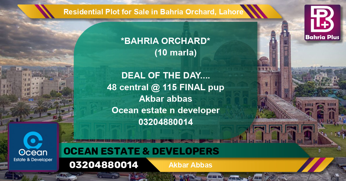 Residential Plot for Sale in Bahria Orchard, Lahore - (BP-143800)