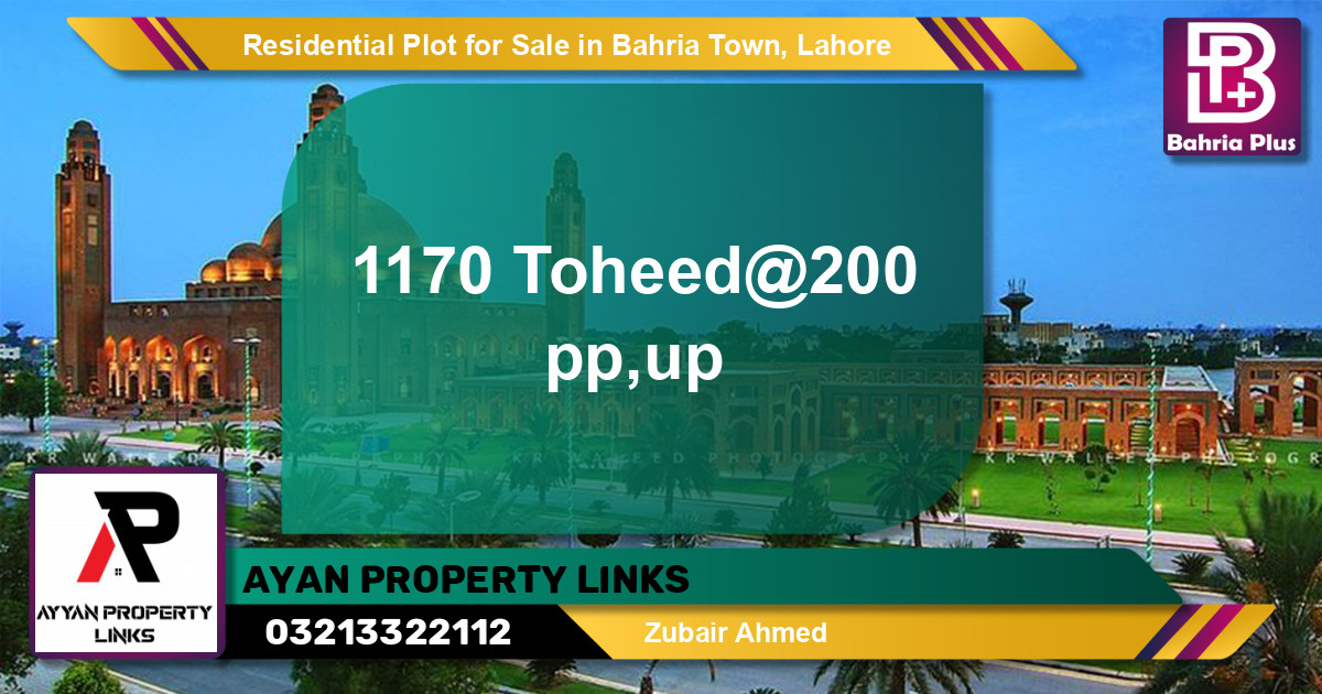 Residential Plot for Sale in Sector F - Tauheed Block -  Bahria Town, Lahore - (BP-143844)