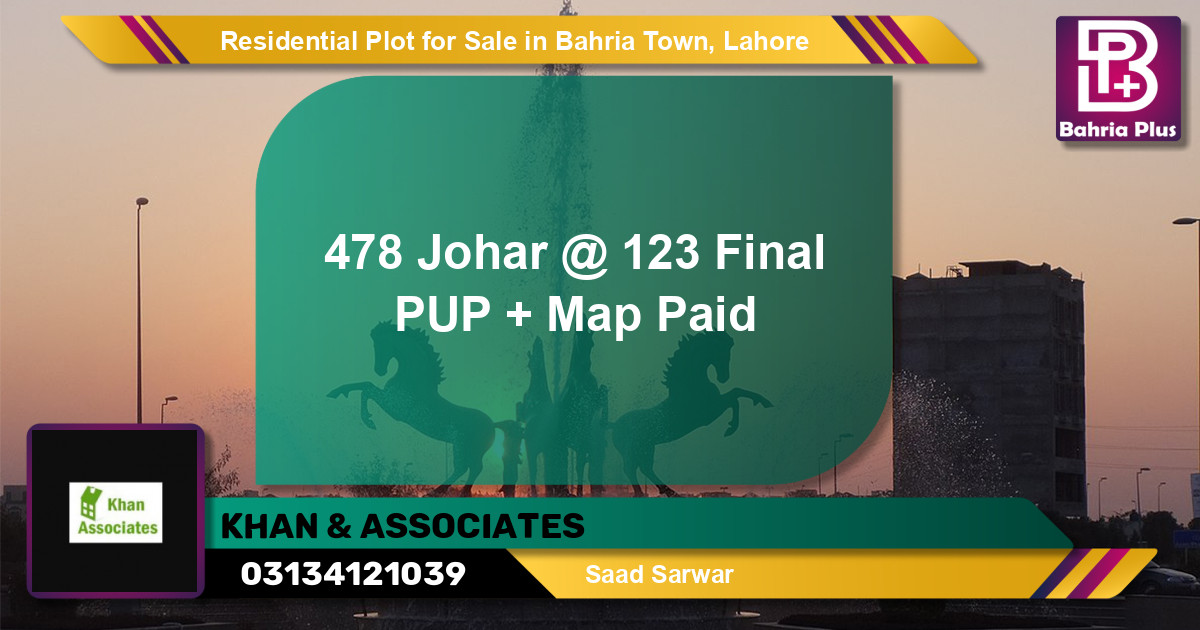 Residential Plot for Sale in Sector E - Johar Block -  Bahria Town, Lahore - (BP-143868)