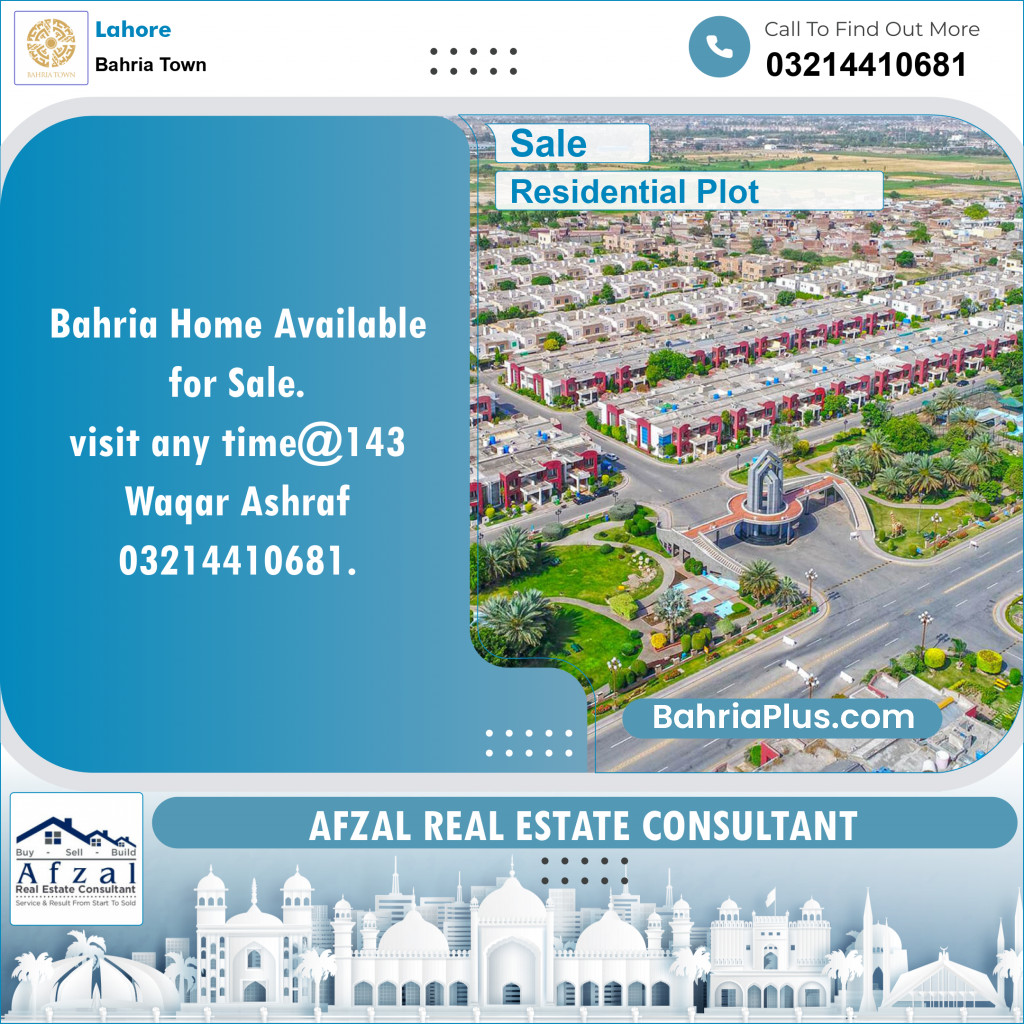 Residential Plot for Sale in Bahria Town, Lahore - (BP-143884)
