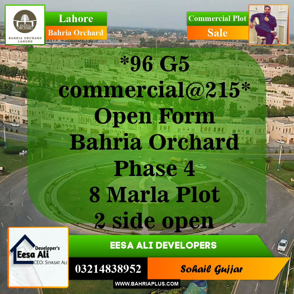 Commercial Plot for Sale in Bahria Orchard, Lahore - (BP-143935)