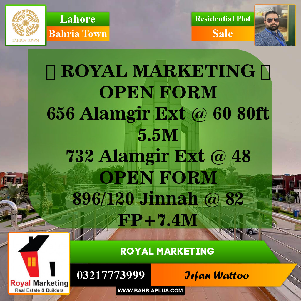 Residential Plot for Sale in Bahria Town, Lahore - (BP-143937)
