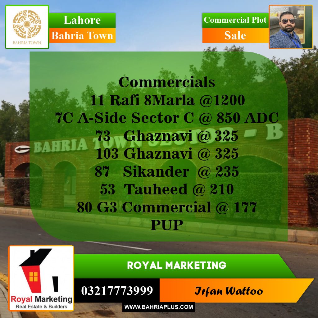 Commercial Plot for Sale in Bahria Town, Lahore - (BP-143943)