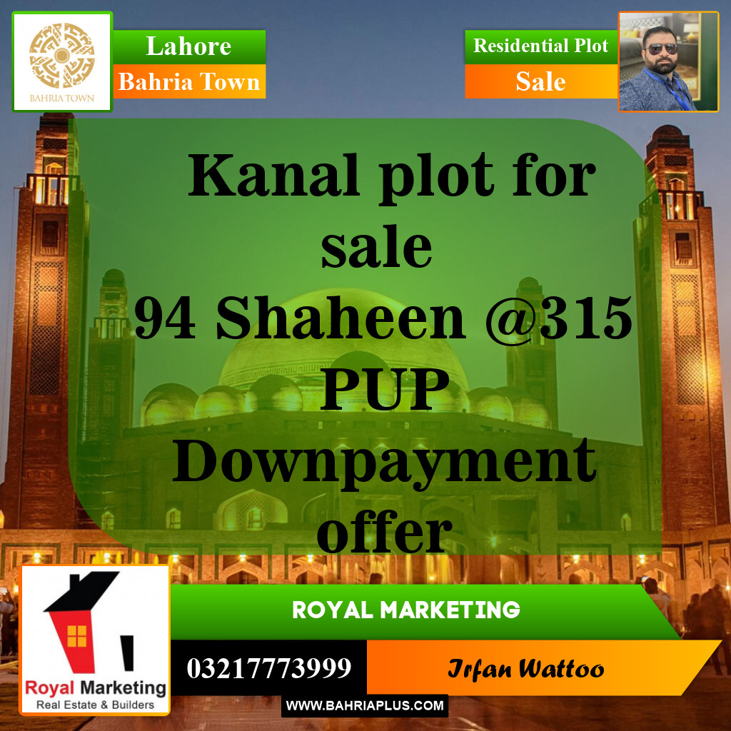 Residential Plot for Sale in Bahria Town, Lahore - (BP-143947)