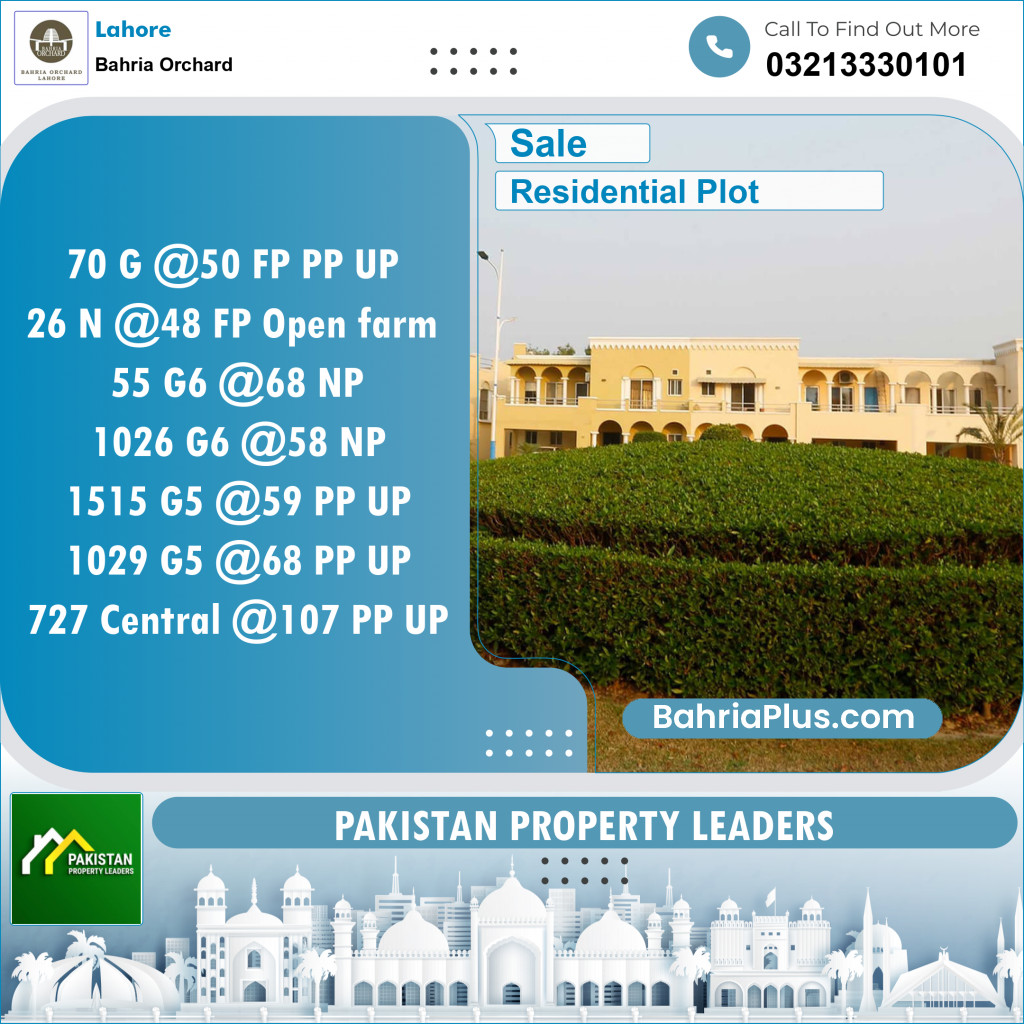Residential Plot for Sale in Bahria Orchard, Lahore - (BP-143949)