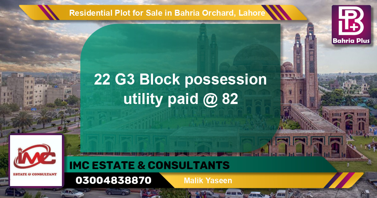 Residential Plot for Sale in Phase 4 - G3 Block -  Bahria Orchard, Lahore - (BP-143959)