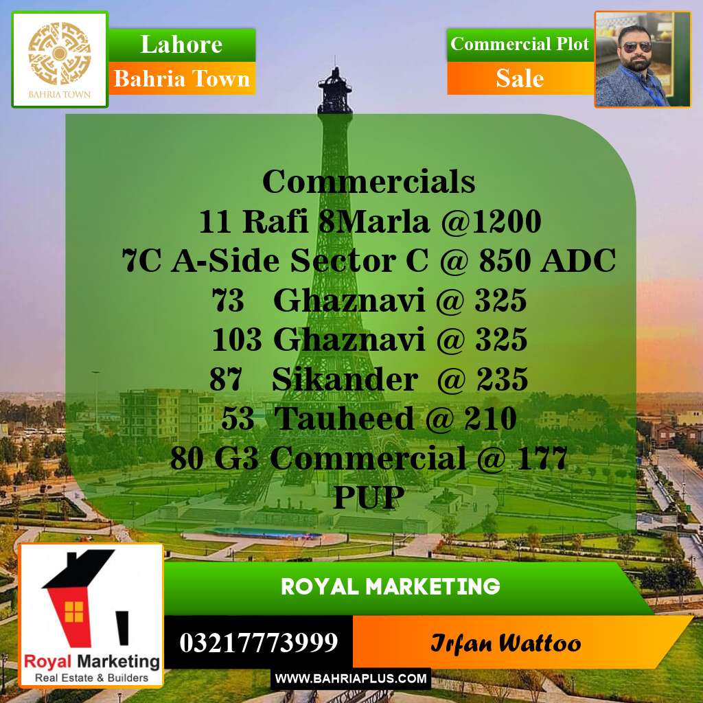 Commercial Plot for Sale in Bahria Town, Lahore - (BP-144052)