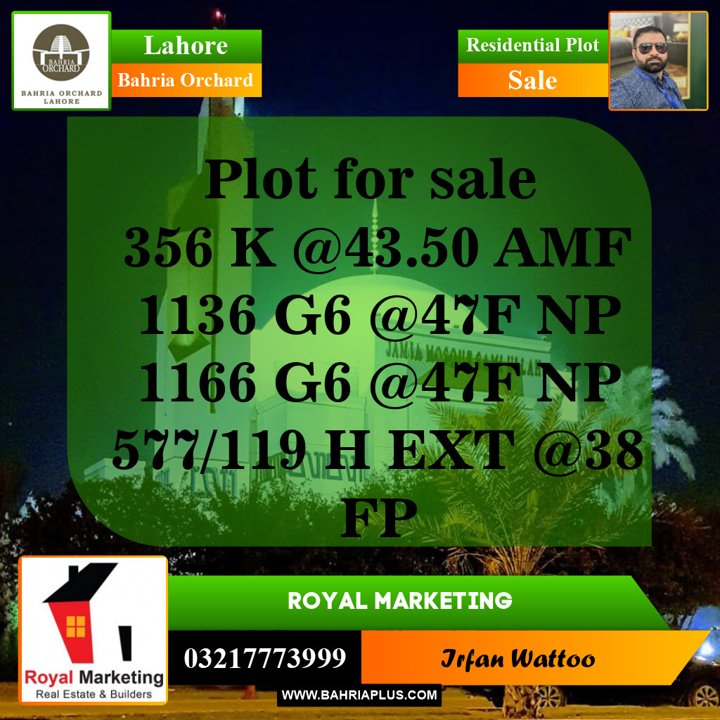 Residential Plot for Sale in Bahria Orchard, Lahore - (BP-144054)