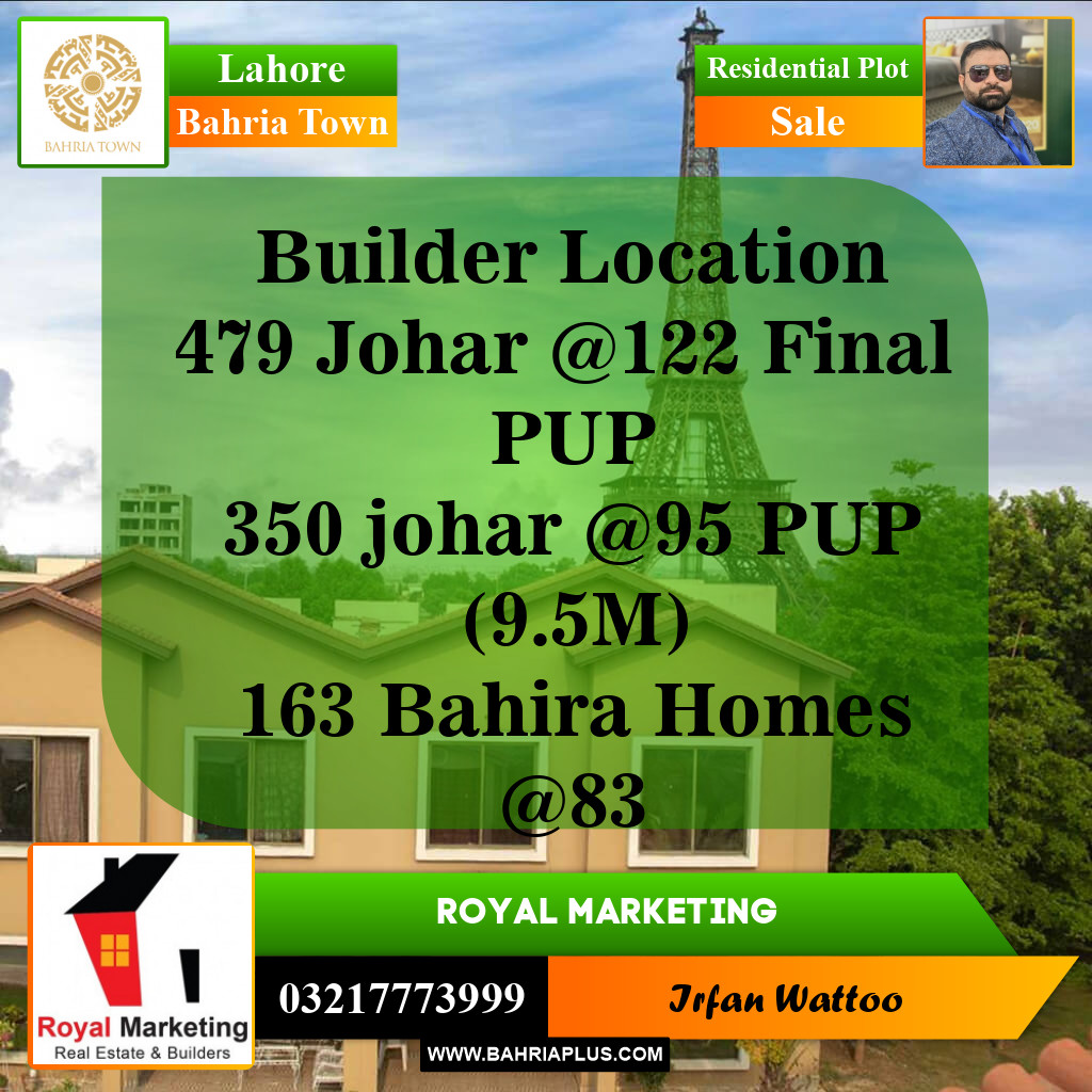 Residential Plot for Sale in Bahria Town, Lahore - (BP-144102)