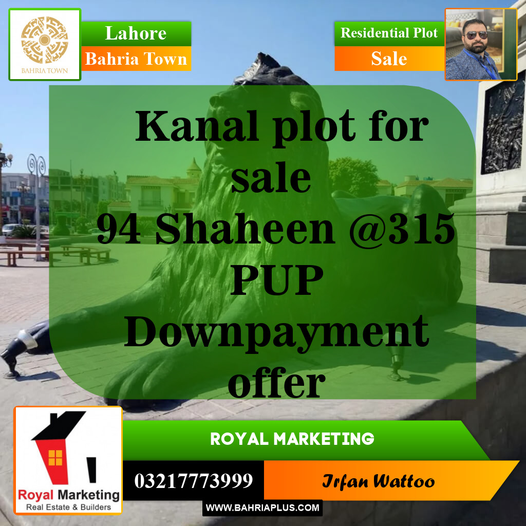 Residential Plot for Sale in Bahria Town, Lahore - (BP-144109)