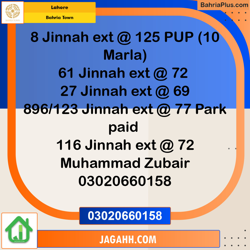 Residential Plot for Sale in Sector E - Jinnah Ext. Block -  Bahria Town, Lahore - (BP-144143)