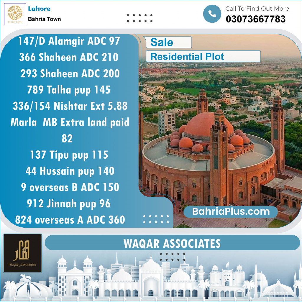 Residential Plot for Sale in Bahria Town, Lahore - (BP-144153)