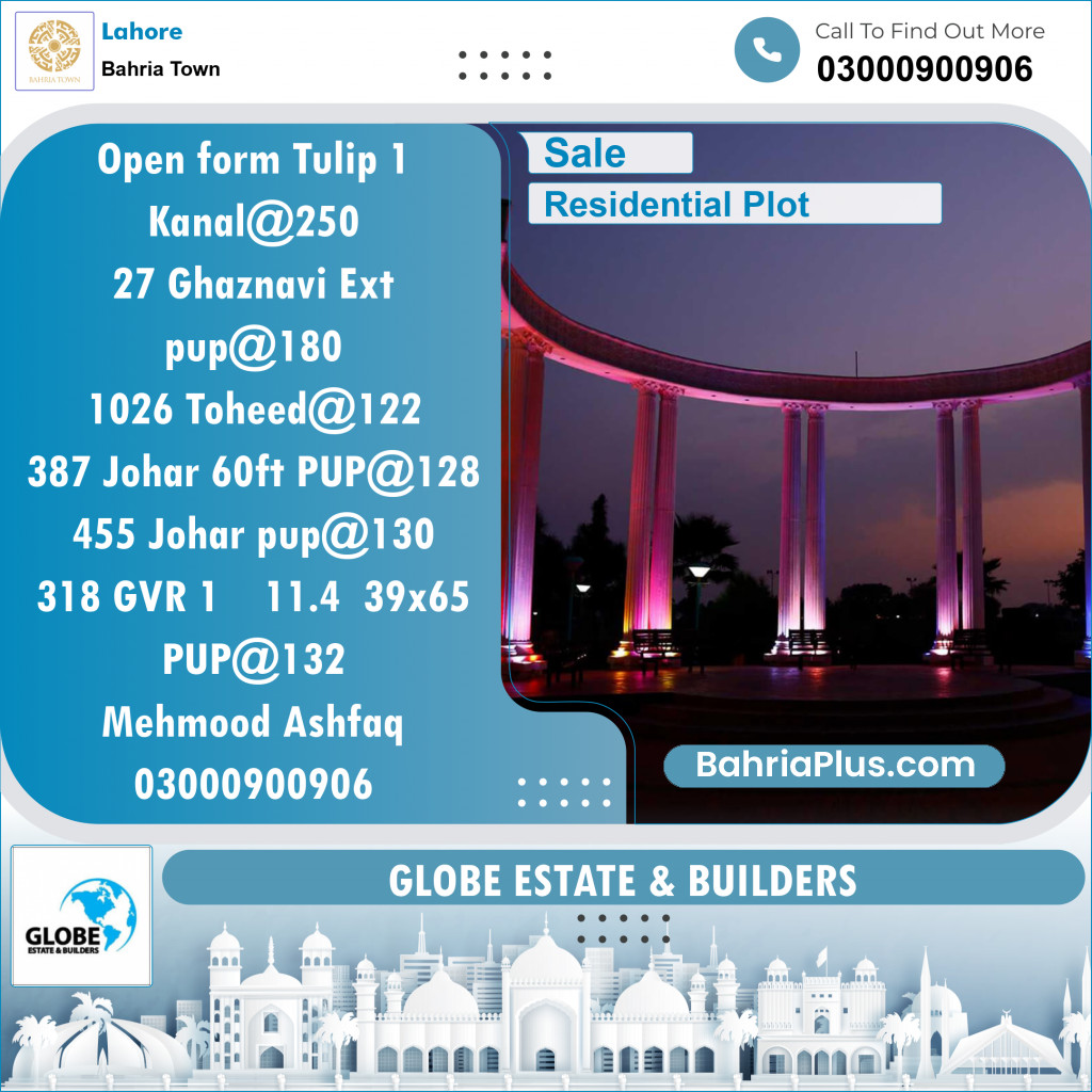 Residential Plot for Sale in Bahria Town, Lahore - (BP-144164)