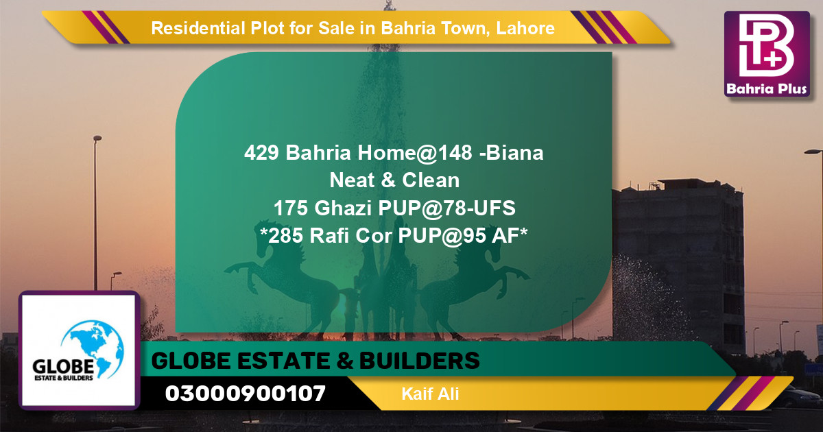 Residential Plot for Sale in Bahria Town, Lahore - (BP-144165)