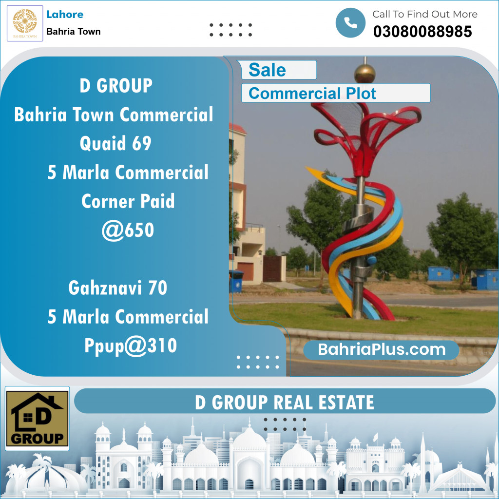 Commercial Plot for Sale in Bahria Town, Lahore - (BP-144184)