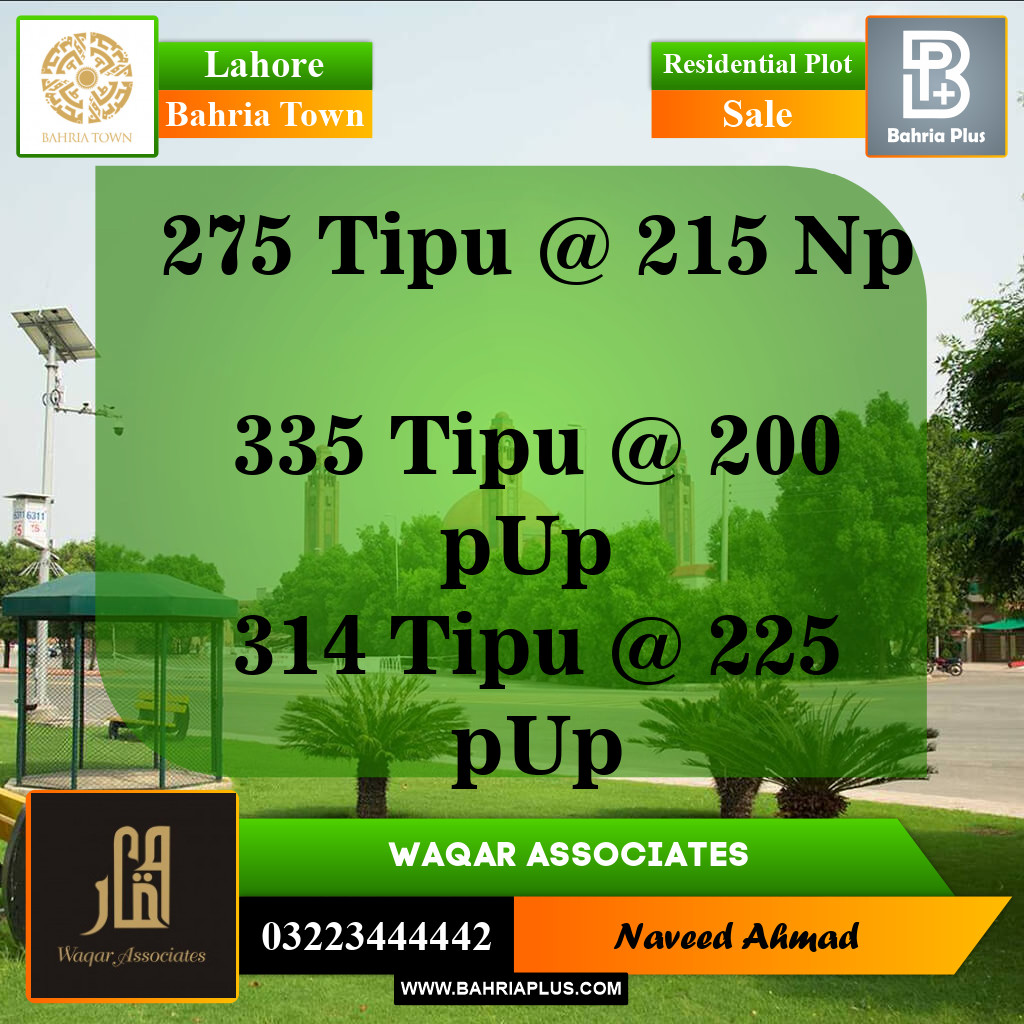 Residential Plot for Sale in Bahria Town, Lahore - (BP-144189)