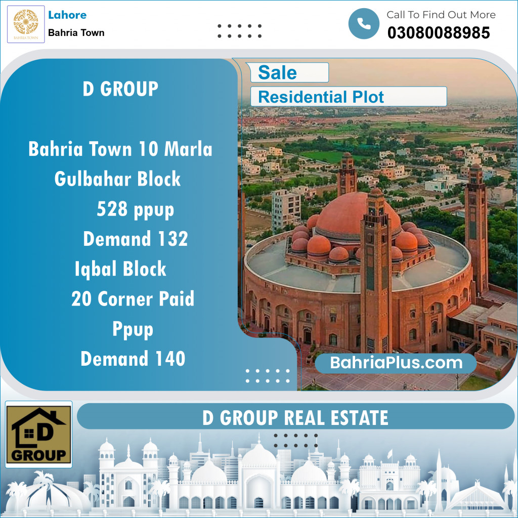 Residential Plot for Sale in Bahria Town, Lahore - (BP-144190)