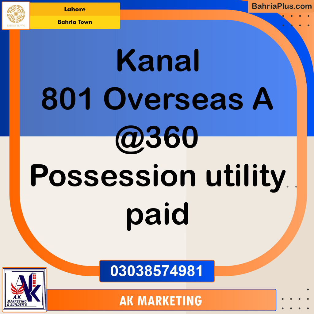 Residential Plot for Sale in Bahria Town, Lahore - (BP-144205)