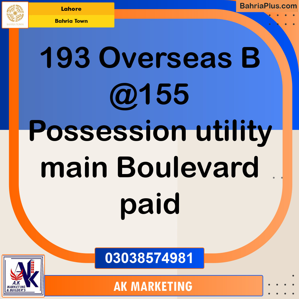 Residential Plot for Sale in Bahria Town, Lahore - (BP-144216)