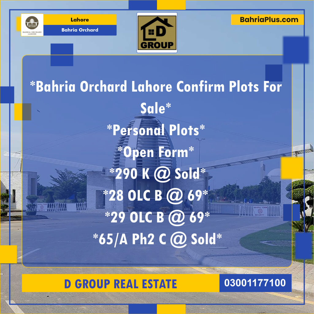 Residential Plot for Sale in Phase 2 - K Block -  Bahria Orchard, Lahore - (BP-144218)