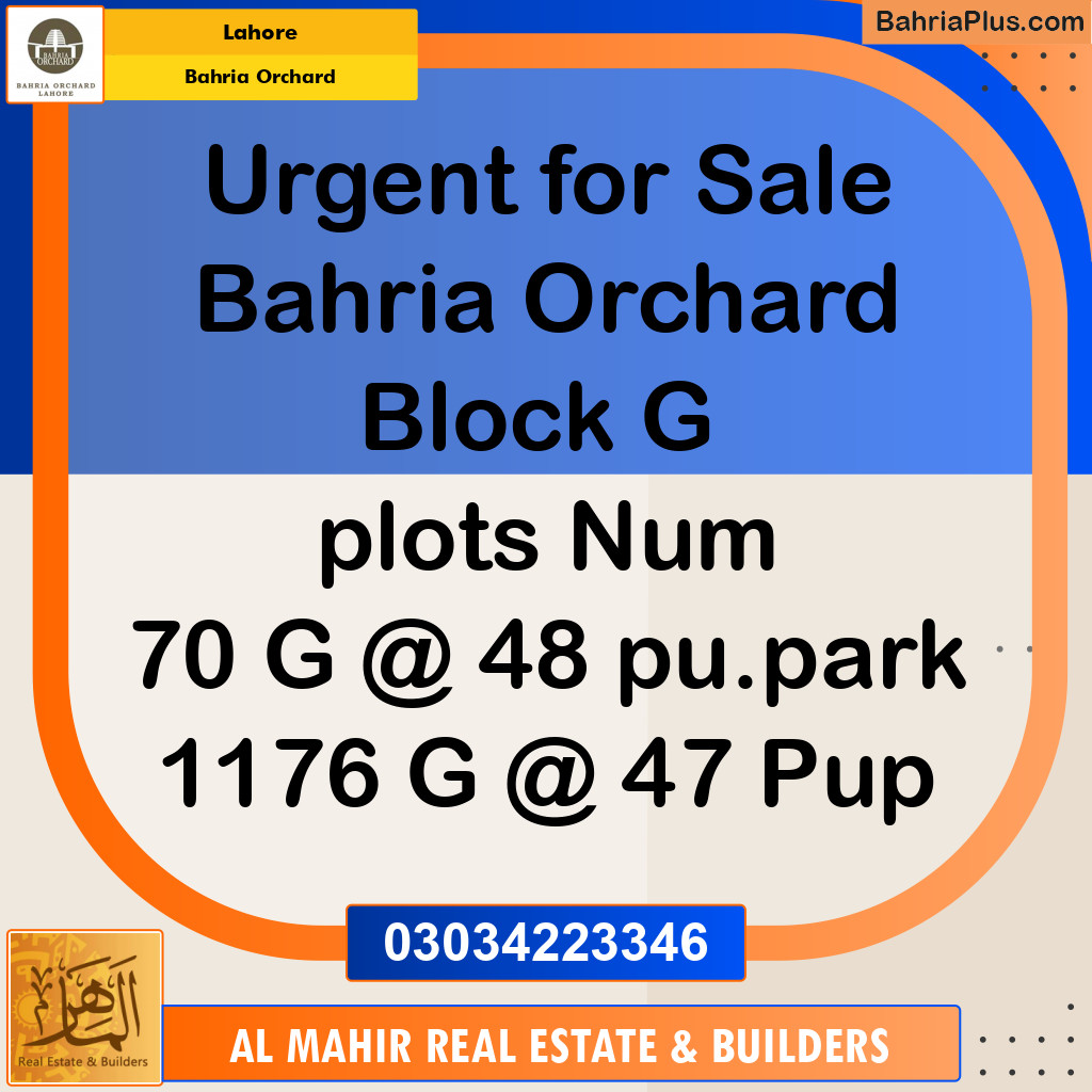 Residential Plot for Sale in Bahria Orchard, Lahore - (BP-144249)