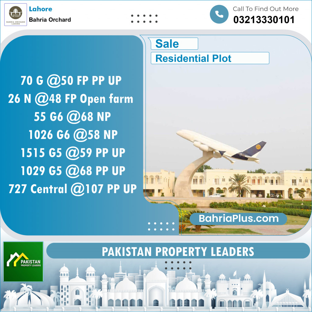 Residential Plot for Sale in Bahria Orchard, Lahore - (BP-144252)