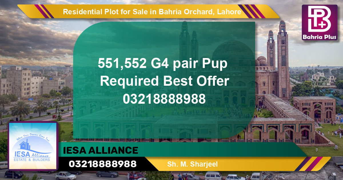 Residential Plot for Sale in Bahria Orchard, Lahore - (BP-144264)