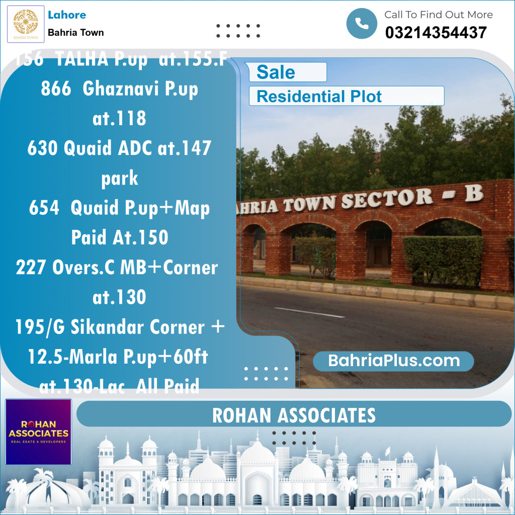 Residential Plot for Sale in Bahria Town, Lahore - (BP-144265)